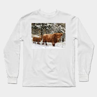 Scottish Highland Cattle Cow and Calf 1654 Long Sleeve T-Shirt